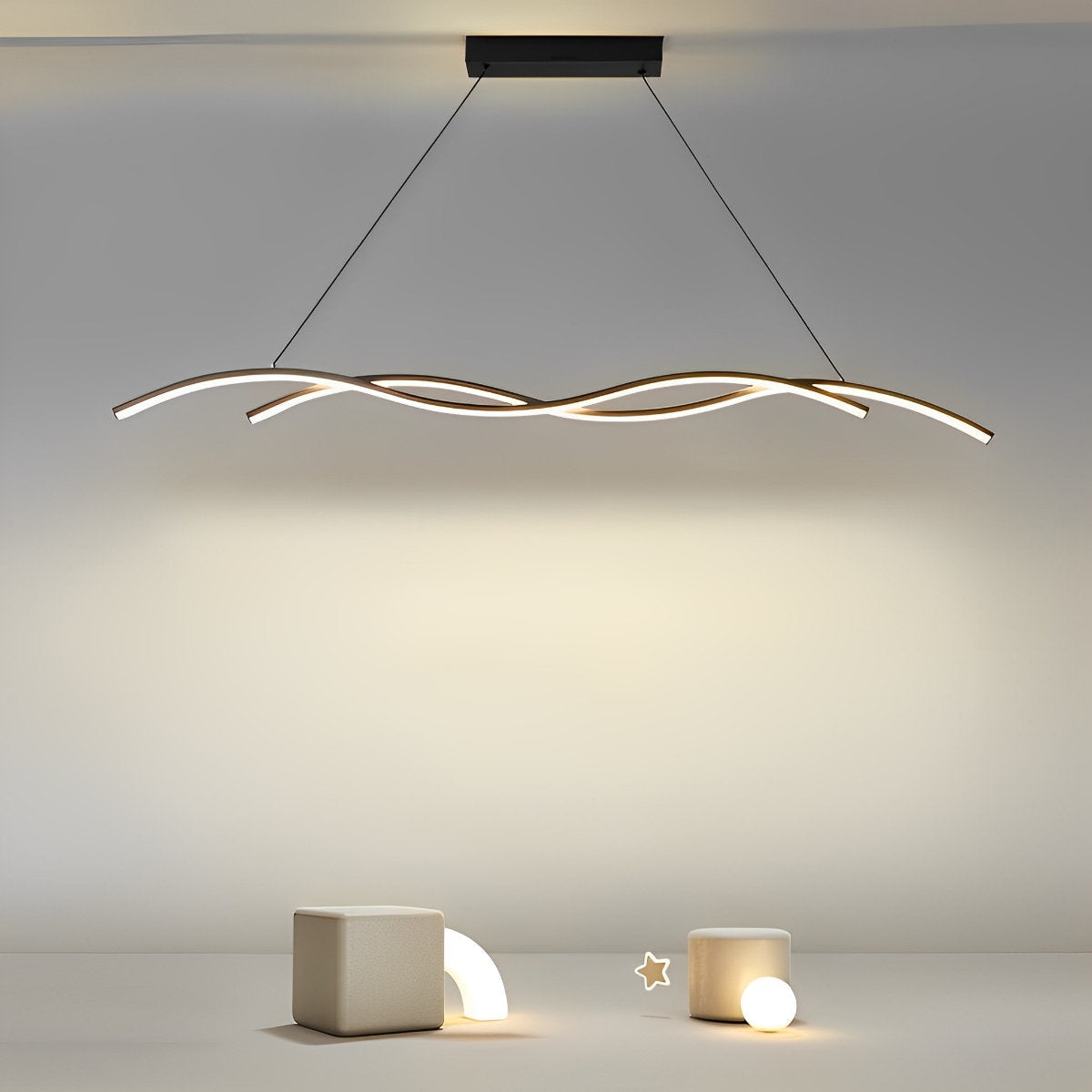 Stylish Wave Contemporary LED Ceiling Light Fixture