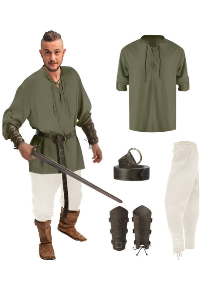 Mens Medieval Knight Halloween Costume Set