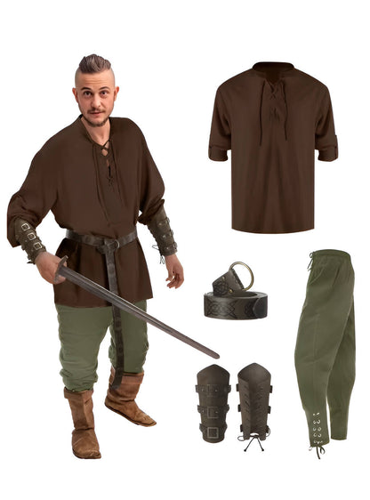 Mens Medieval Knight Halloween Costume Set