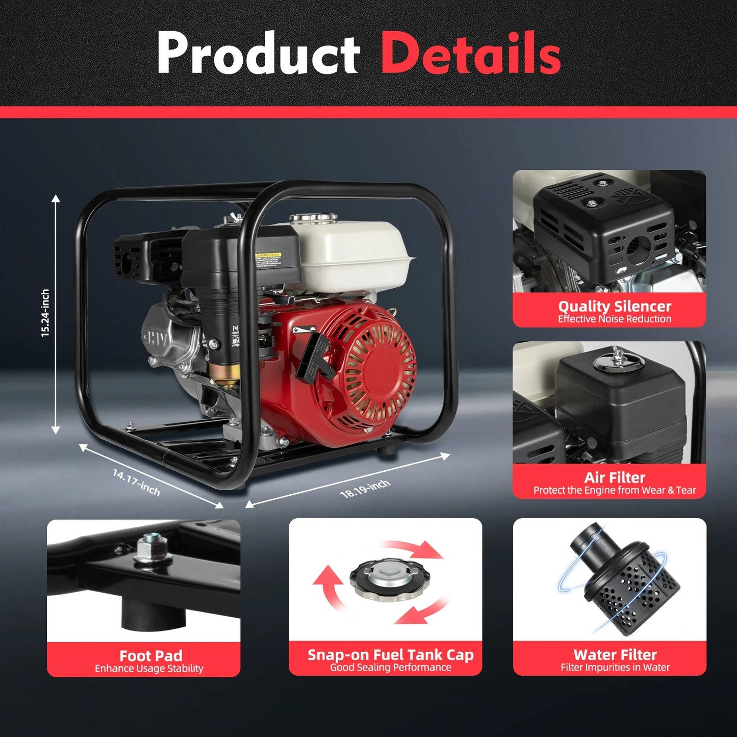 Portable High Flow Water Transfer Pump 6.5HP