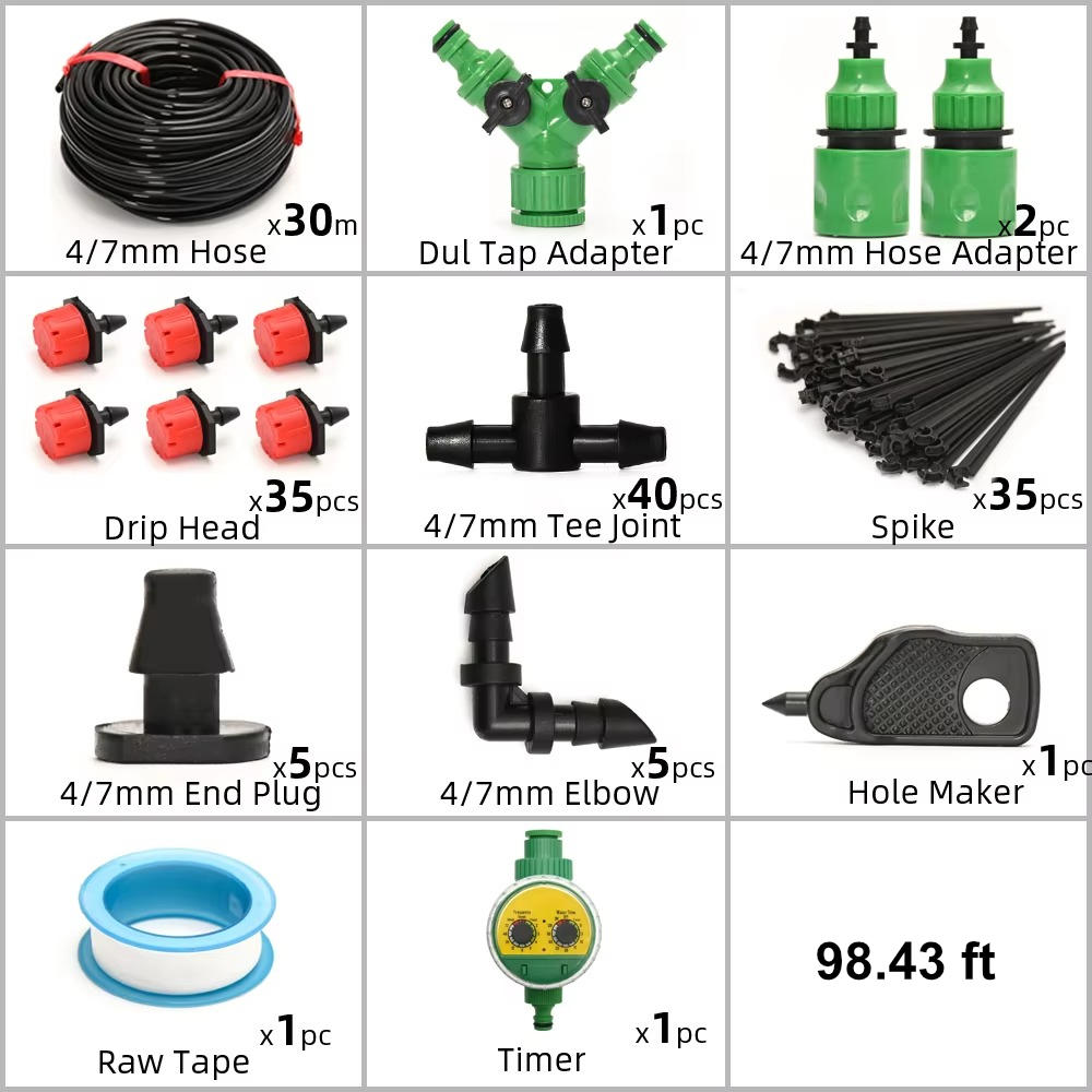 Water Saving Garden Irrigation Kit With Timer