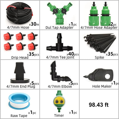 Water Saving Garden Irrigation Kit With Timer