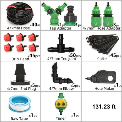 Water Saving Garden Irrigation Kit With Timer