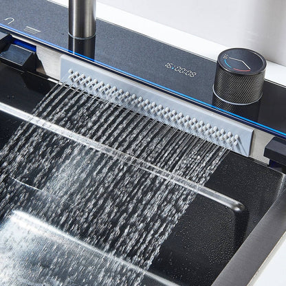 Modern Stainless Steel Kitchen Sink with Faucet and Accessories