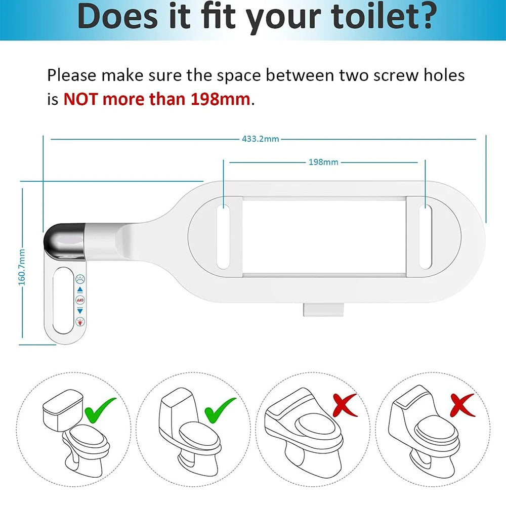 Slim Toilet Bidet Attachment for Bathroom