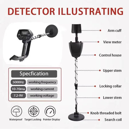 Accurate Gold Metal Detector for Treasure Hunting
