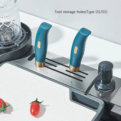 Modern Stainless Steel Kitchen Sink with Faucet and Accessories
