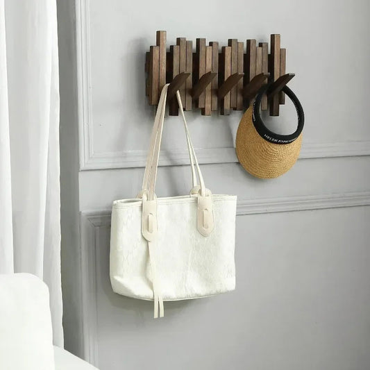 Reclaimed Wooden Wall Hook Rack Flip Down Hanger - Halri