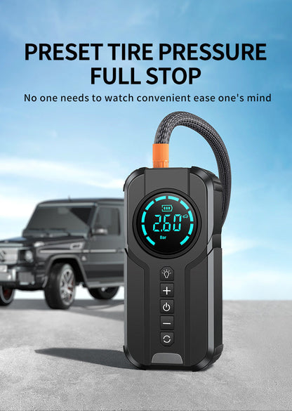 Compact Car Battery Booster with Air Pump & LED Light