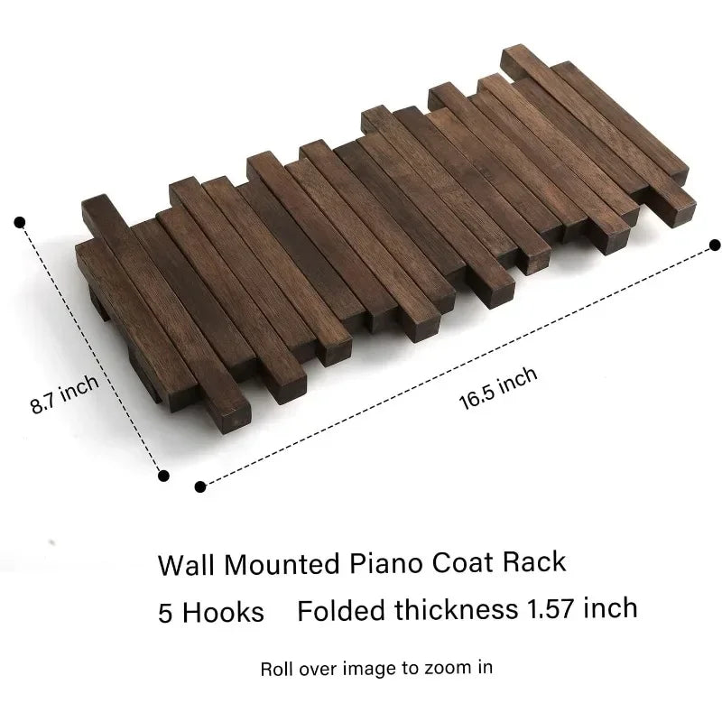 Reclaimed Wooden Wall Hook Rack Flip Down Hanger