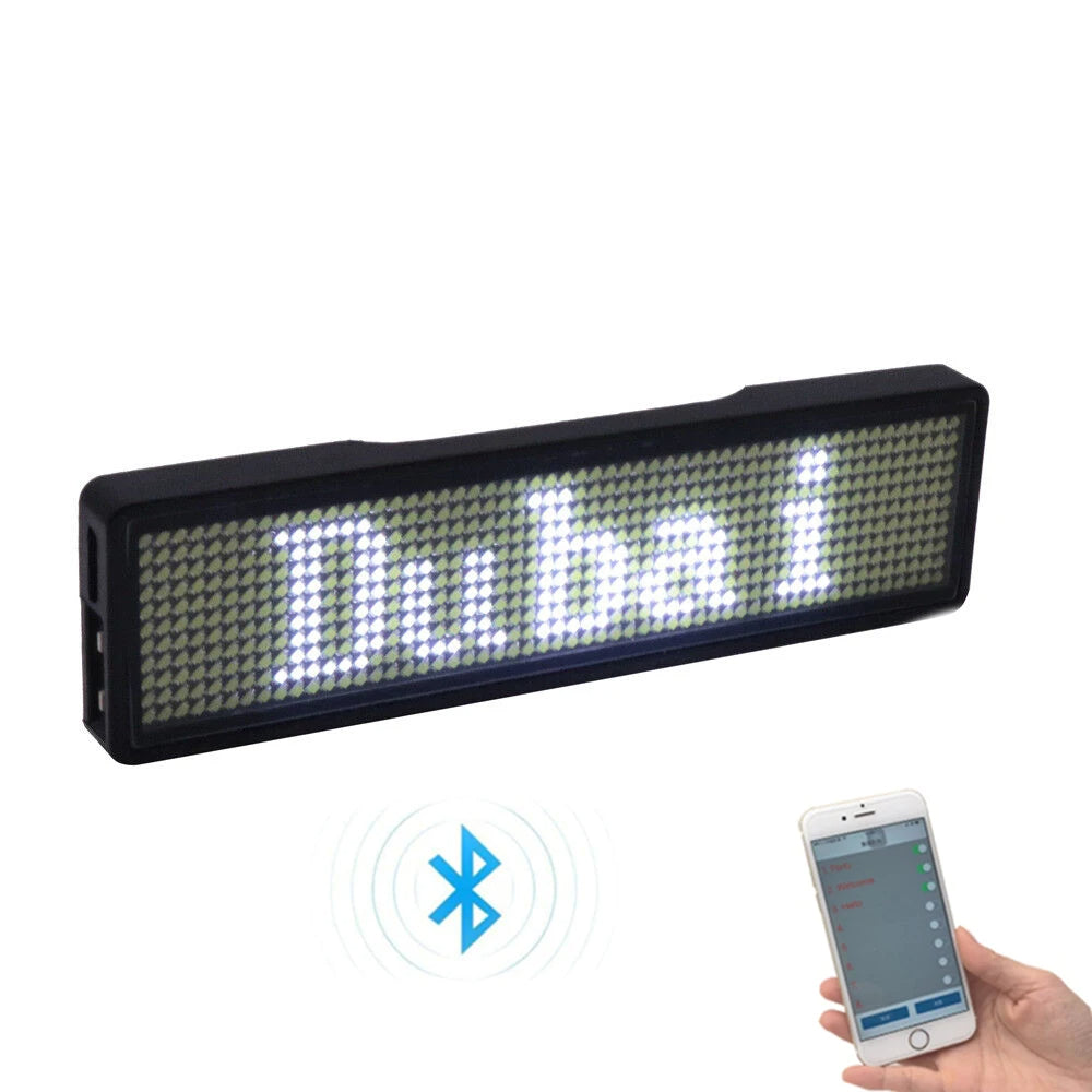 Customizable LED Badge Holder with Scrolling Digital Text