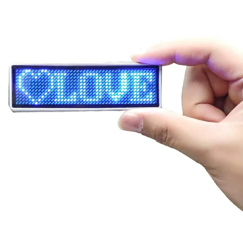 Customizable LED Badge Holder with Scrolling Digital Text