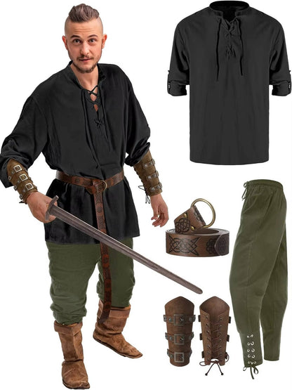 Mens Medieval Knight Halloween Costume Set