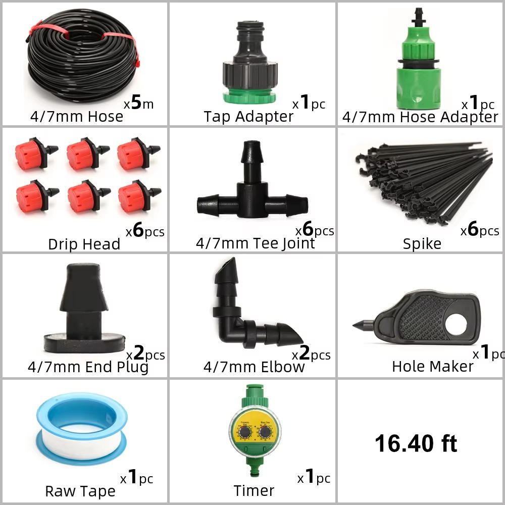 Water Saving Garden Irrigation Kit With Timer