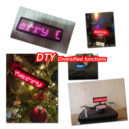 Customizable LED Badge Holder with Scrolling Digital Text