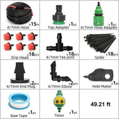 Water Saving Garden Irrigation Kit With Timer