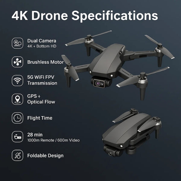 High Definition 4K Dual Camera WiFi Drone