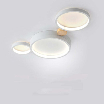 Soft Globe Ceiling Lamp for Bedroom in White and Gray