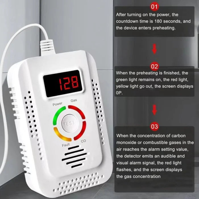 Accurate Home CO Detector with Digital Display