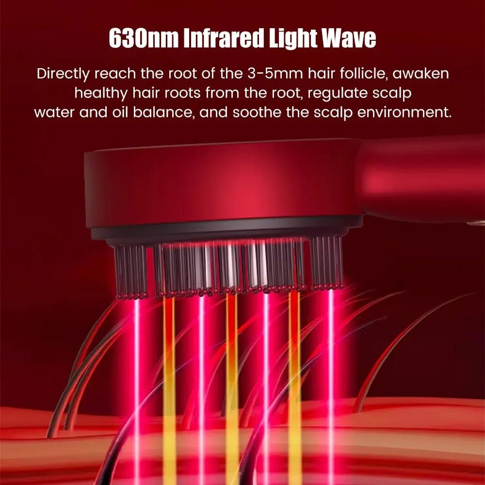 Relaxing Hair Growth Massager with Red Light Therapy