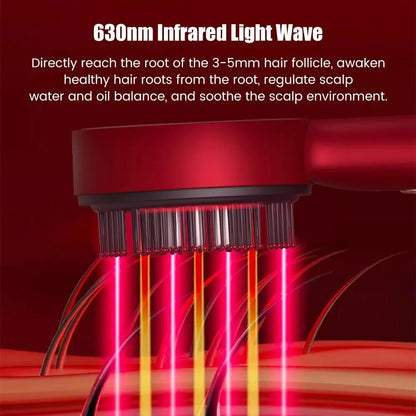 Relaxing Hair Growth Massager with Red Light Therapy