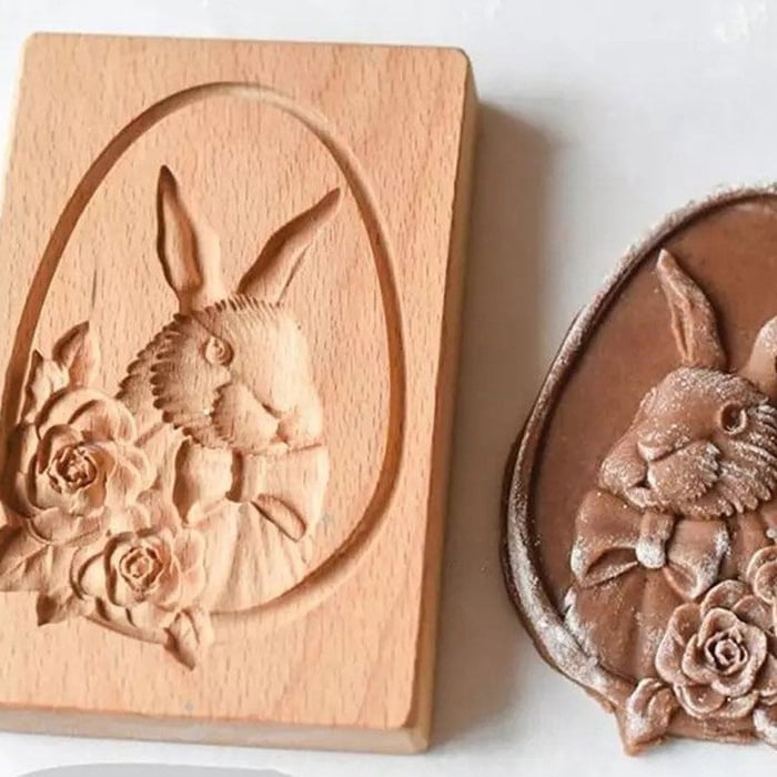 Wooden Cookie Cutter Set with Engraved Designs