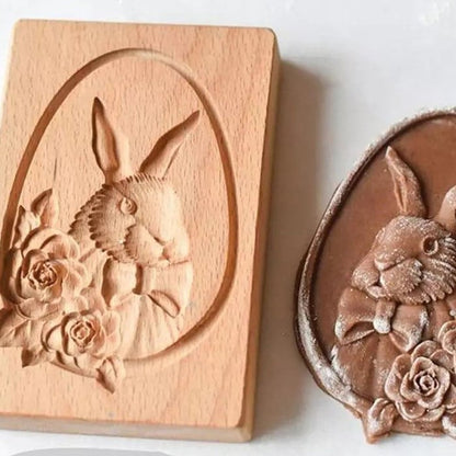 Wooden Cookie Cutter Set with Engraved Designs