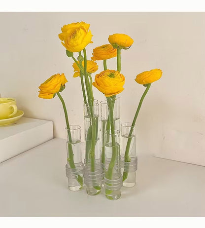 Adjustable Floral Glass Vase with Hinges