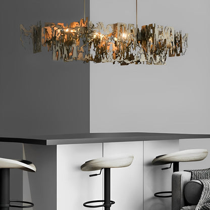 Unique Distressed Metal LED Chandelier Light Fixture