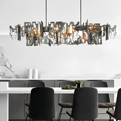 Unique Distressed Metal LED Chandelier Light Fixture