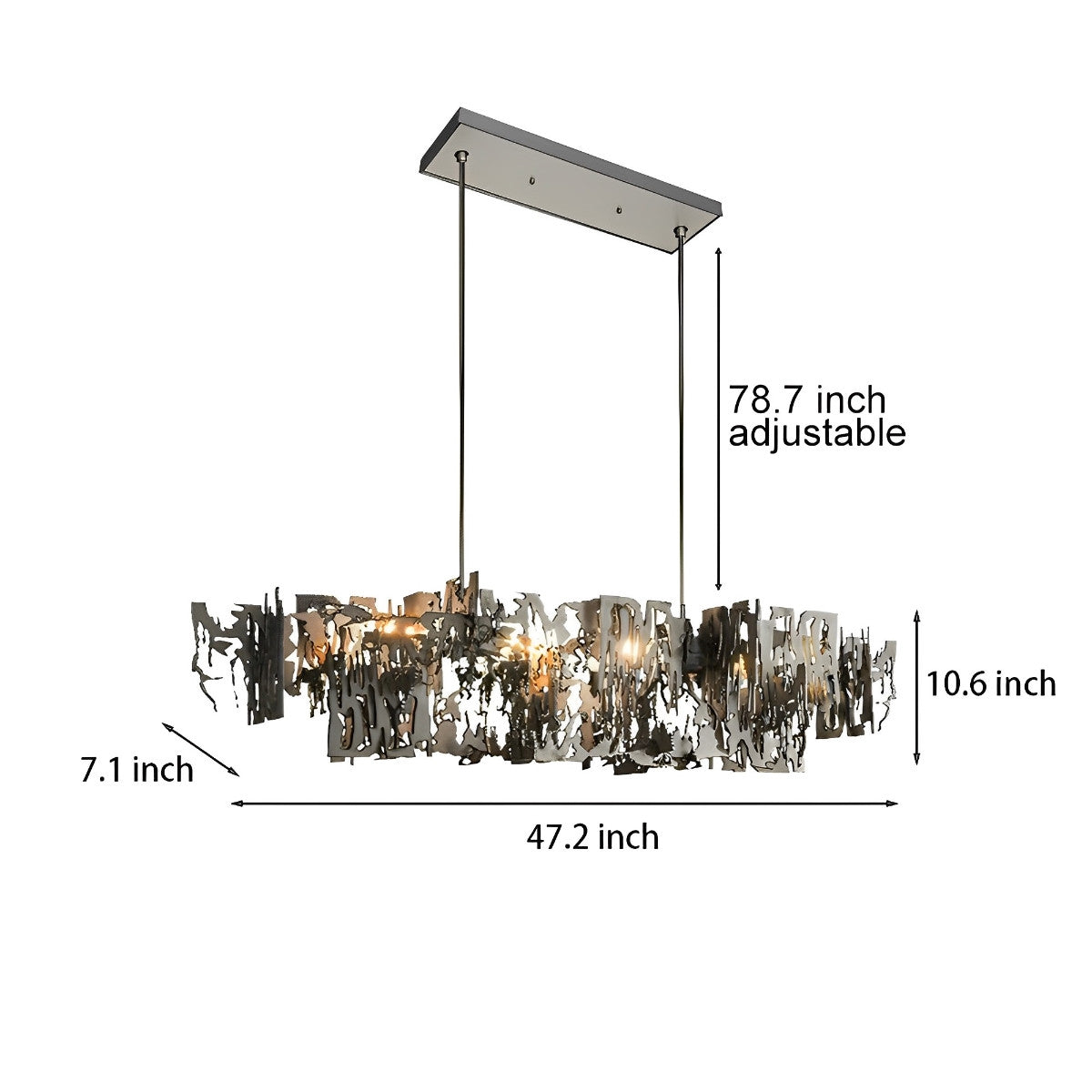 Unique Distressed Metal LED Chandelier Light Fixture