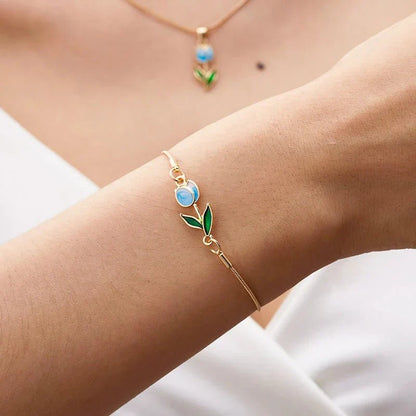 Delicate Flower Tulip Jewelry Set