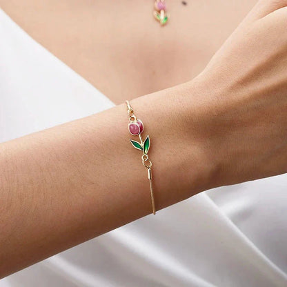 Delicate Flower Tulip Jewelry Set - Halri