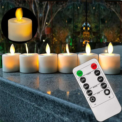Warm LED Candle Set with Remote Control
