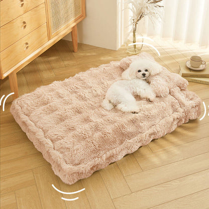 Soft Plush Dog Bed with Comfort Pillow