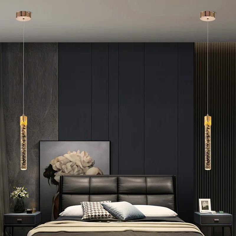 Clear Glass Cylinder Pendant Light - Halri