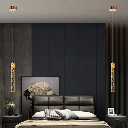 Clear Glass Cylinder Pendant Light - Halri