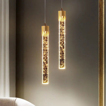 Clear Glass Cylinder Pendant Light