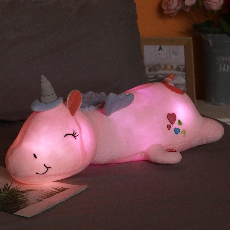 Colorful Unicorn Soft Toy with Soothing Nightlight - Halri