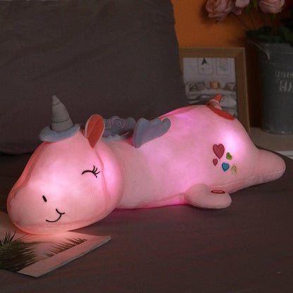 Colorful Unicorn Soft Toy with Soothing Nightlight - Halri