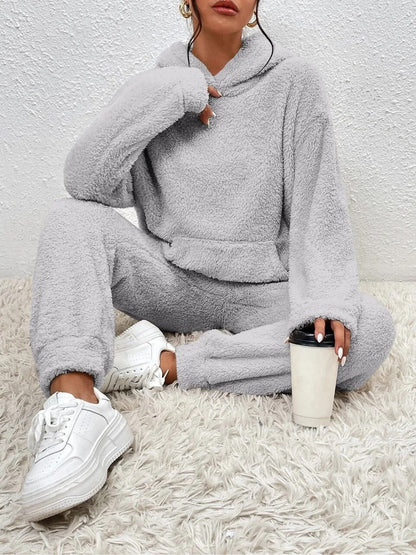 Plush Soft Hooded Teddy Bear Loungewear Set