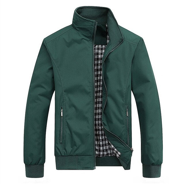 Classic Fit Mens Leather Bomber Jacket
