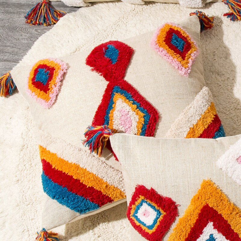 Colorful Bohemian Throw Pillow