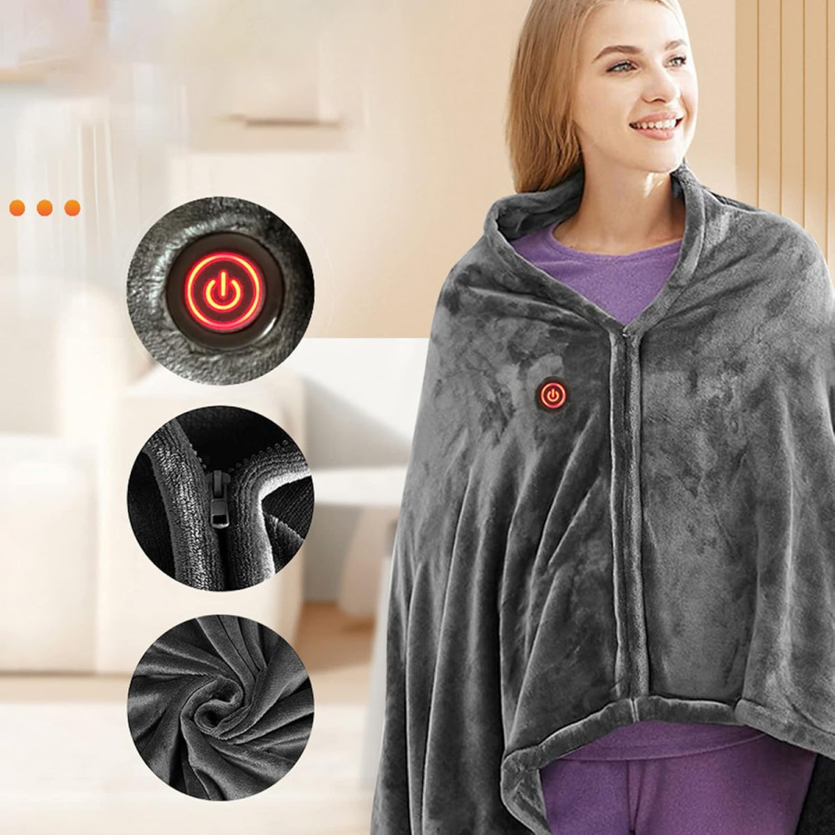 Cozy Rechargeable Heated Wrap Blanket