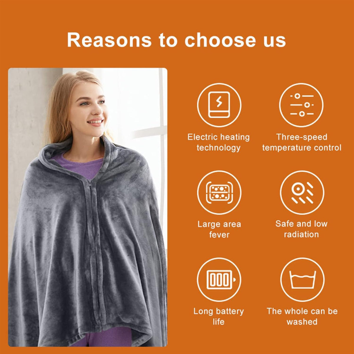 Cozy Rechargeable Heated Wrap Blanket