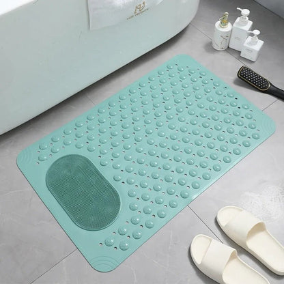 Anti-Slip Shower Mat with Built-in Foot Scrubber & Massager