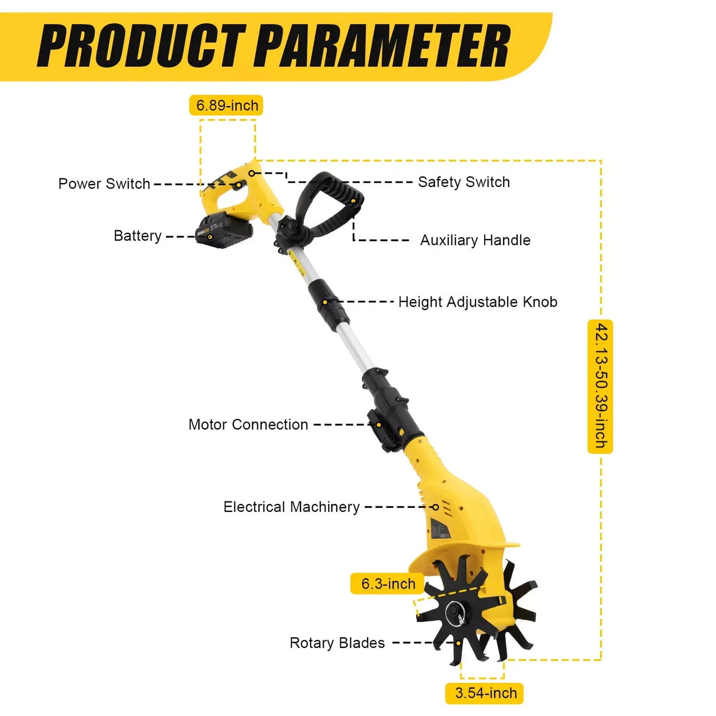 Portable Battery Powered Garden Tiller