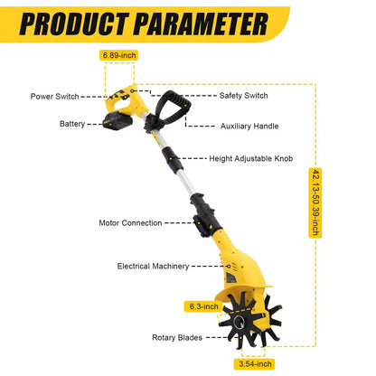 Portable Battery Powered Garden Tiller