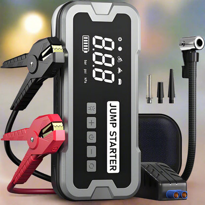 Compact Multi-Function Car Jump Starter with Air Compressor - Halri