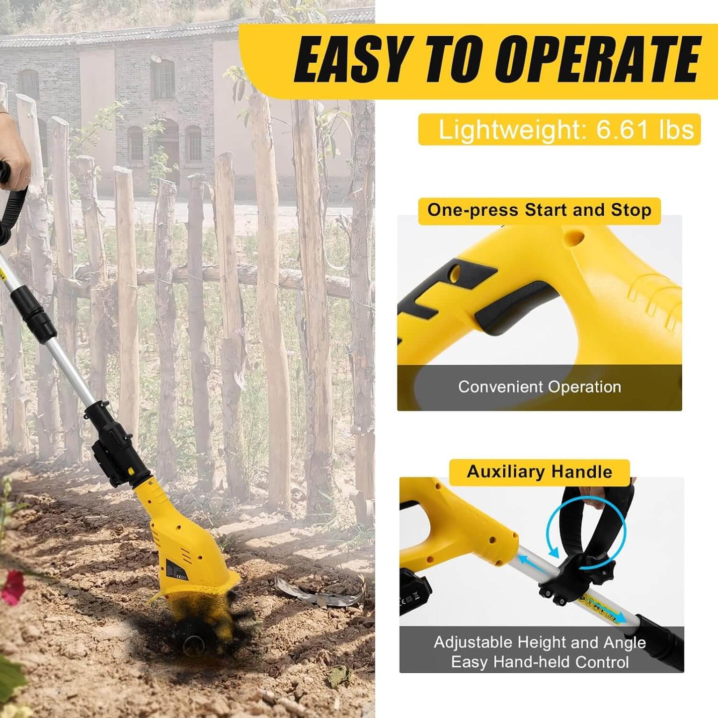 Portable Battery Powered Garden Tiller